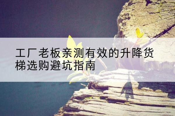 北镇升降货梯怎么选-工厂老板亲测有效的升降货梯选购避坑指南